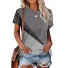 Moda Donna Girocollo Manica Corta Stampa Colore 3D Casual T-shirt Casual a Manica Corta Girocollo