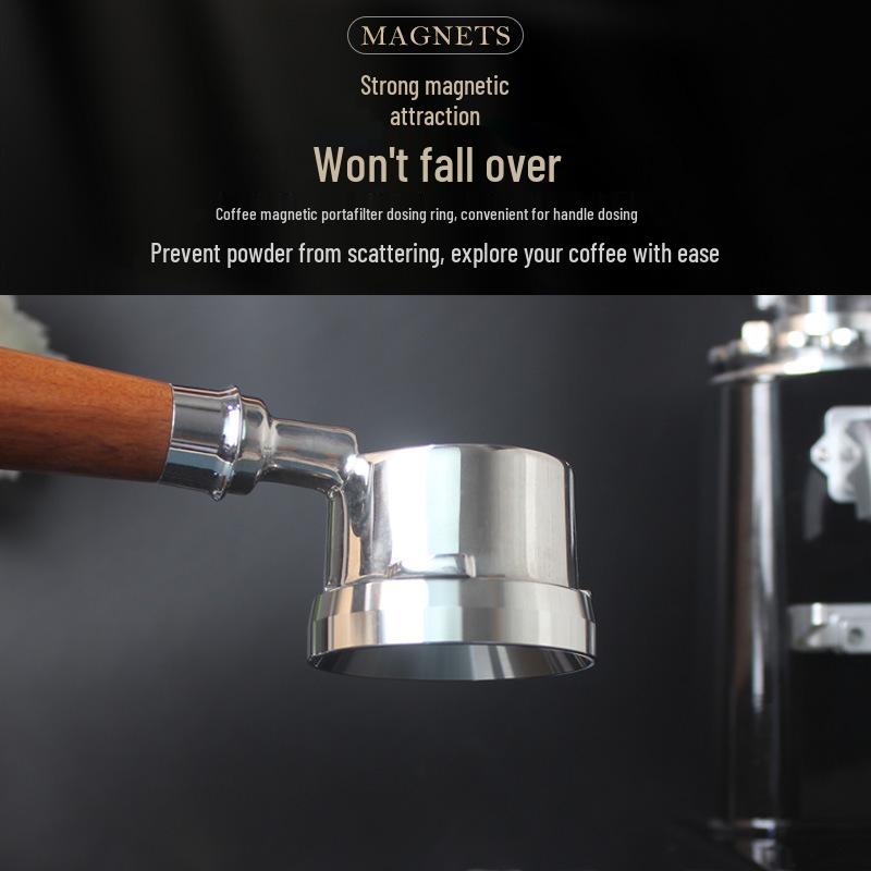 Anello Dosatore Magnetico in Acciaio Inossidabile: Manico Anti-Schizzo per Macchina da Caffè 51/53/58mm.