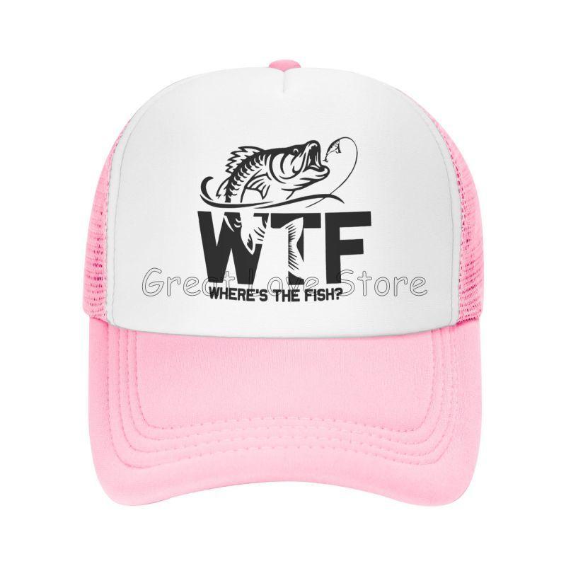 WTF Where's The Fish Print Mesh Baseball Cap Unisex Adjustable Snapback Caps Dad Fishing Hat Summer Sun Protection Hats