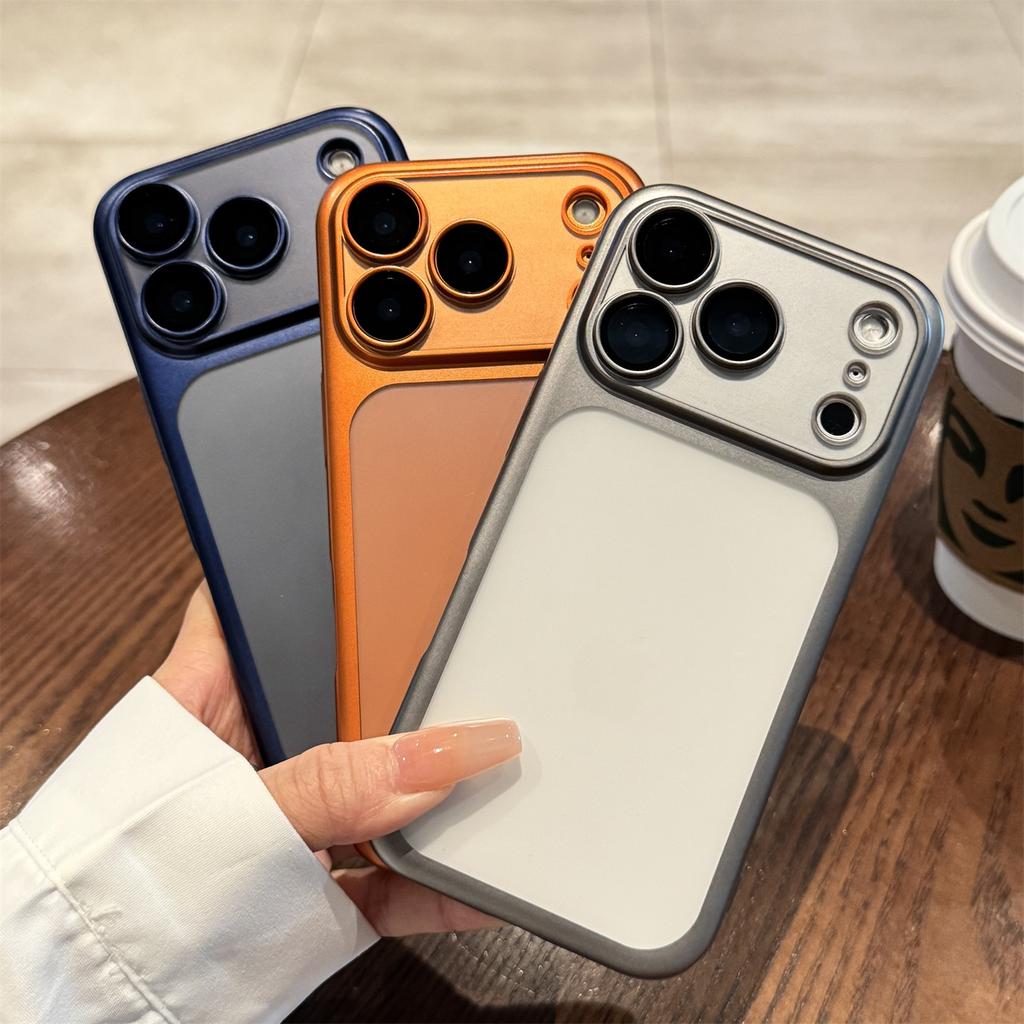 Luxury Matte Transparent Phone Case For iPhone 14 15 16 Pro Max 17Air Plus Shockproof Bumper Cases Cover