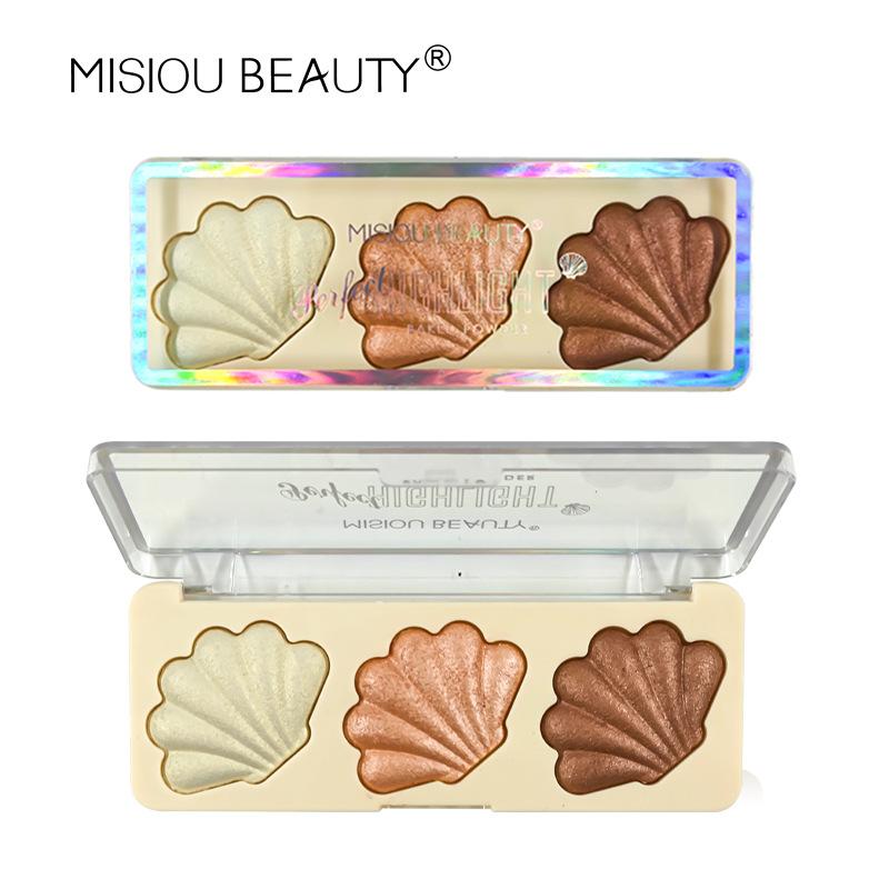 Shell-Puder-Lidschatten-Puder ist zart, ohne fliegenden Puder, um die Hautfarbe aufzuhellen, Perlmutt-Reparatur, Hochglanz-Rouge-Grillplatte