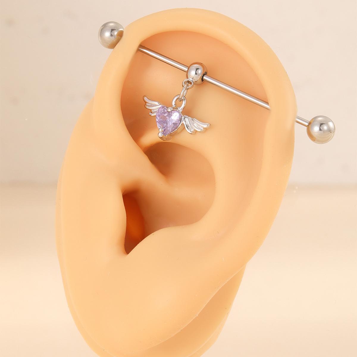 

Хип-хоп гвоздь для ушной раковины, красные серьги для пирсинга в форме любви, универсальный гвоздь для ушной раковины