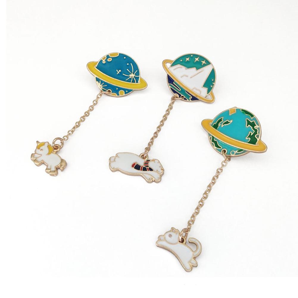 Space Travel Collection Enamel Pin Cartoon Planet Star Brooch Lapel Pin Custom Badge Gift