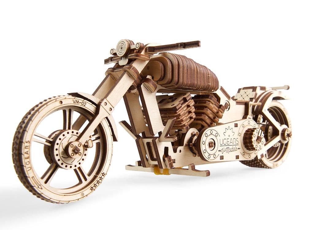 Ugears Bike 70051 Wooden Puzzle, Craft Model, No Glue or Tools Required, for Adults and Men, Vehicles