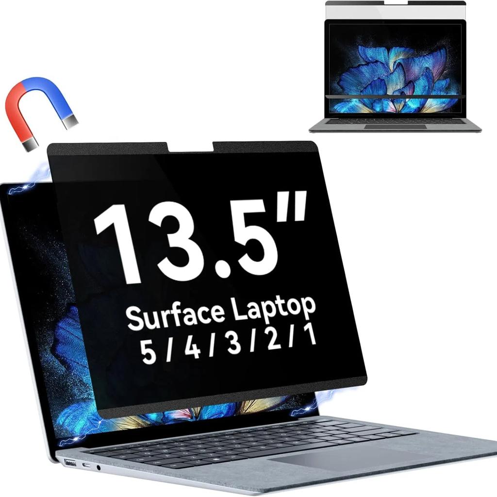 Magnetic Privacy Filter Compatible with 15 Inch Surface Laptop 5/4/3/2/1 Removable Anti Glare Blue Light Laptop Privacy Screen for Surface Pro 7/8/9/X