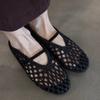Mary Jane Roman Style Women Sandals 2025 Summer New Woven And Hollow Flats Shoes Fashion Casual Trend Single Women Sandals