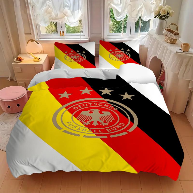 3Pcs German Football Federation Emblem Bedding Sets For All Sizes New 3D Printed Bed Cover Comforter Duvet Cover Pillowcase Bedroom Decoration