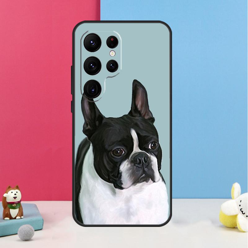 Boston Terrier Hunde Hülle Für Samsung Galaxy S24 Ultra S20 S21 S22 S23 S25 Plus S9 S10 S25 FE Rückabdeckung Schale