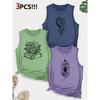 Dreamcatcher and Bee Book Combination Gift with Printed Pattern Round Neck3Pack of Sleeveless Vests for Women In Spring, Summer, and Autumn
