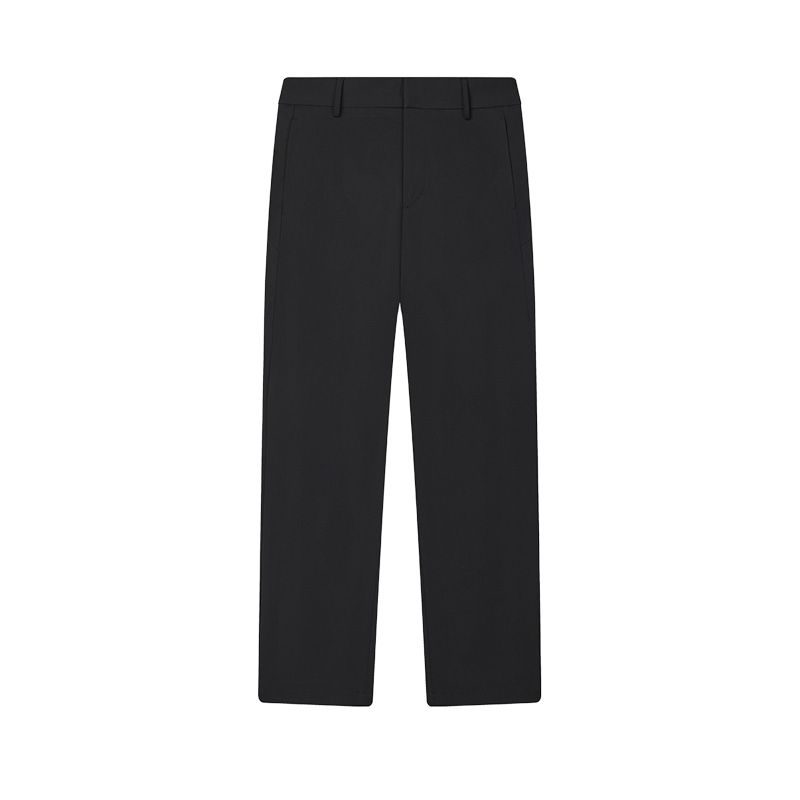 FILA BLUE Minimalist Style Fleece Lined Solid Color Thermal Skin Friendly Straight Fit Casual Pants Men's Jet Black F11M512801F-BK