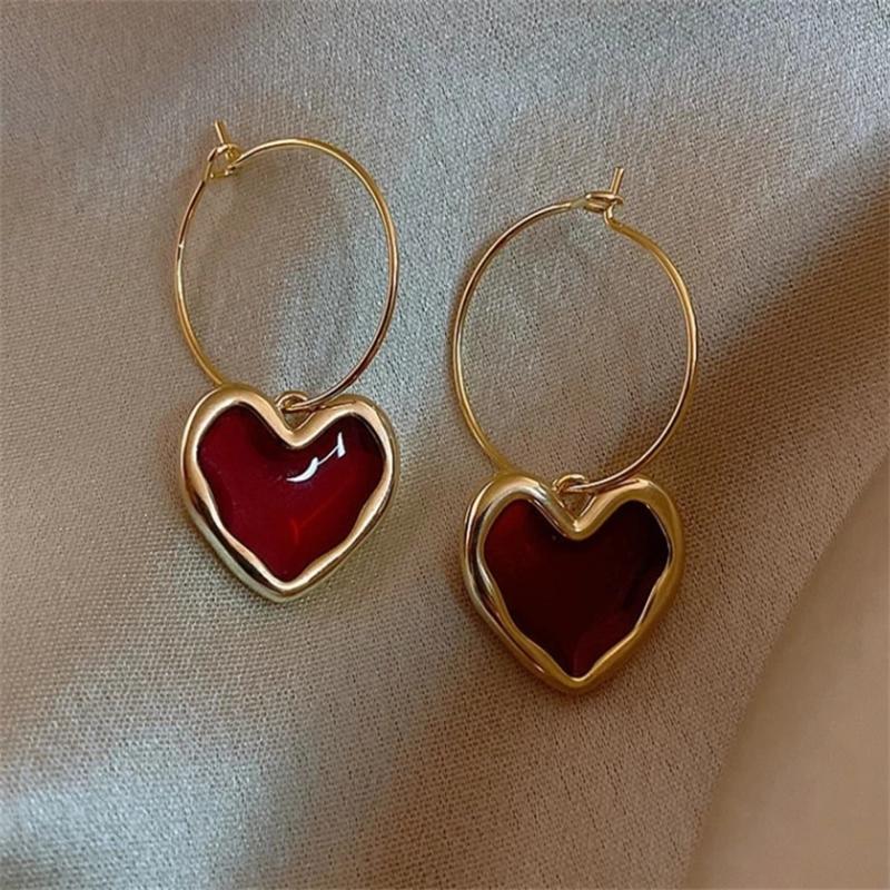 

Модные серьги-подвески Love с эмалью для женщин, классические ювелирные изделия для свадебной вечеринки, геометрические серьги