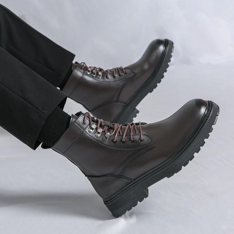 Men Ankle Boots Brogues Motorcycle Casual Retro Boots Men’s Wingtip Dress Formal Leather Tuxedo Wedding Boots