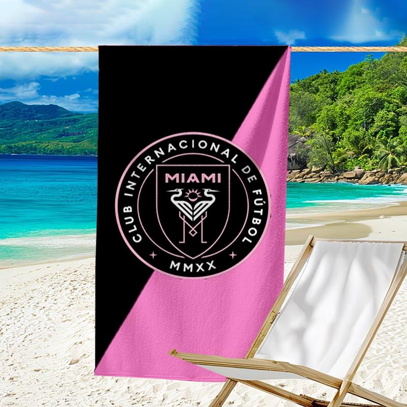 Inter Mi-ami Fc Emblem Printed Beach Towel, Super Soft Microfiber, Perfect Gift Birthday, for Pool, Beach, Travel, for family and friends