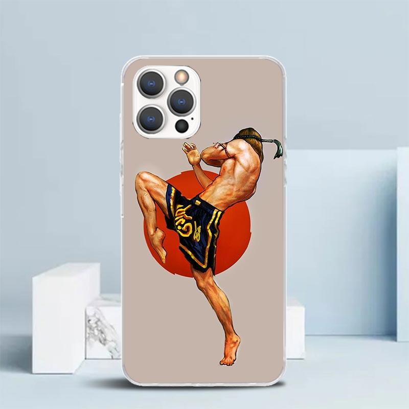 Muay Thai Fight Boxing Phone Case For IPhone 16 17 Air 16E 15 14 Plus 13 Mini 12 11 Pro Max 7 8 + SE 2020 Soft TPU Back Cover 16