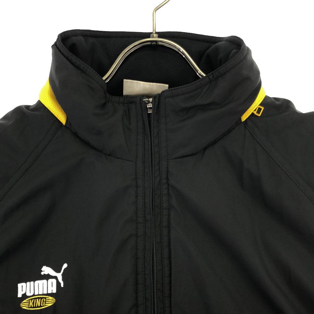 PUMA 90s Old Hit Union Logo embroidery Hooded Batting coat L Black series Men's Used