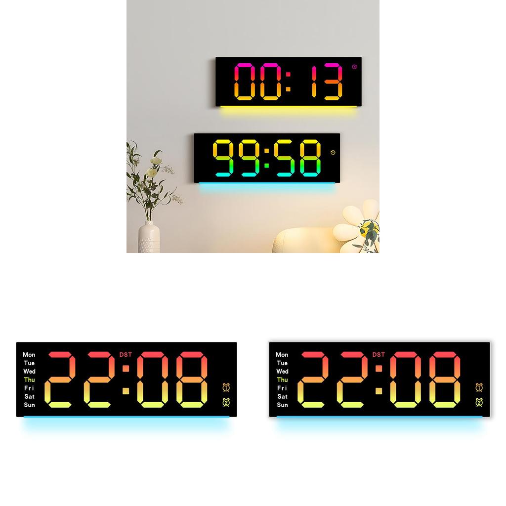 Simple Led Wall Clock With Calendar And Timer Function For Modern Living Spaces