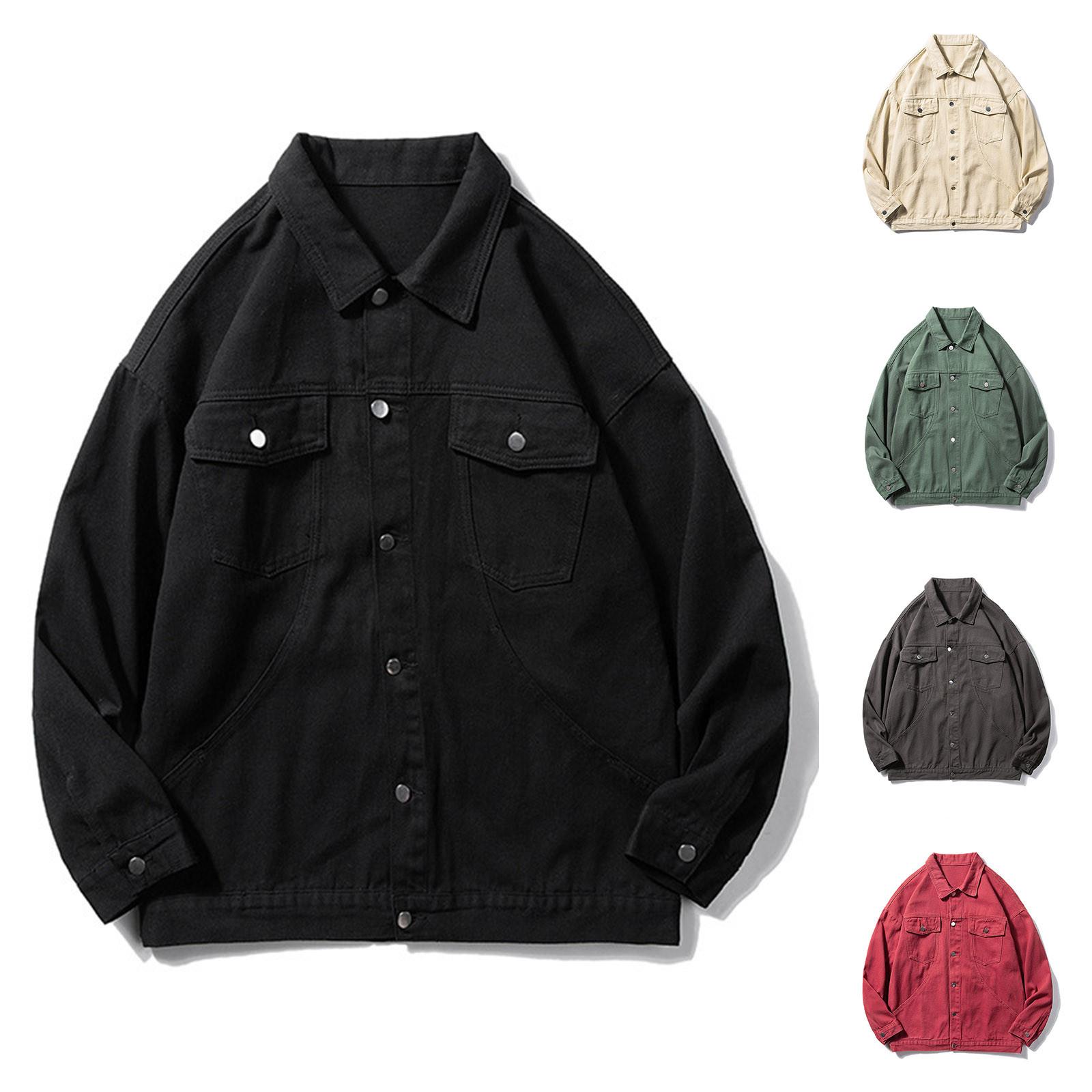 

Men s Winter Casual Print Long Sleeve Button Thick Coat