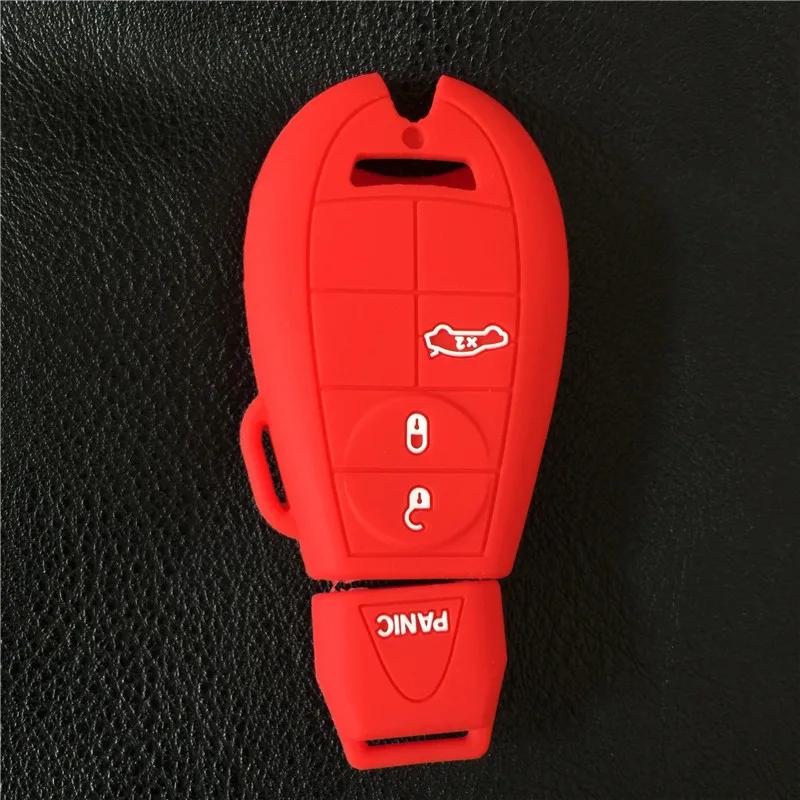 

Silicone car key Case Cover for Dodge Ram 1500 2500 3500 4500 Fobik Chrysler Magnum Challenger Charger 4 Buttons Key Covers красный