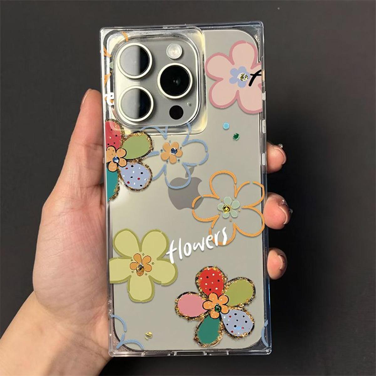 

Ice Crystal Cube Transparent Mobile Phone Case Ultra-thin Transparent Airbag Anti-fall Mobile Phone Case Fashionable and Cute Trend For iPhone 17PROMAX
