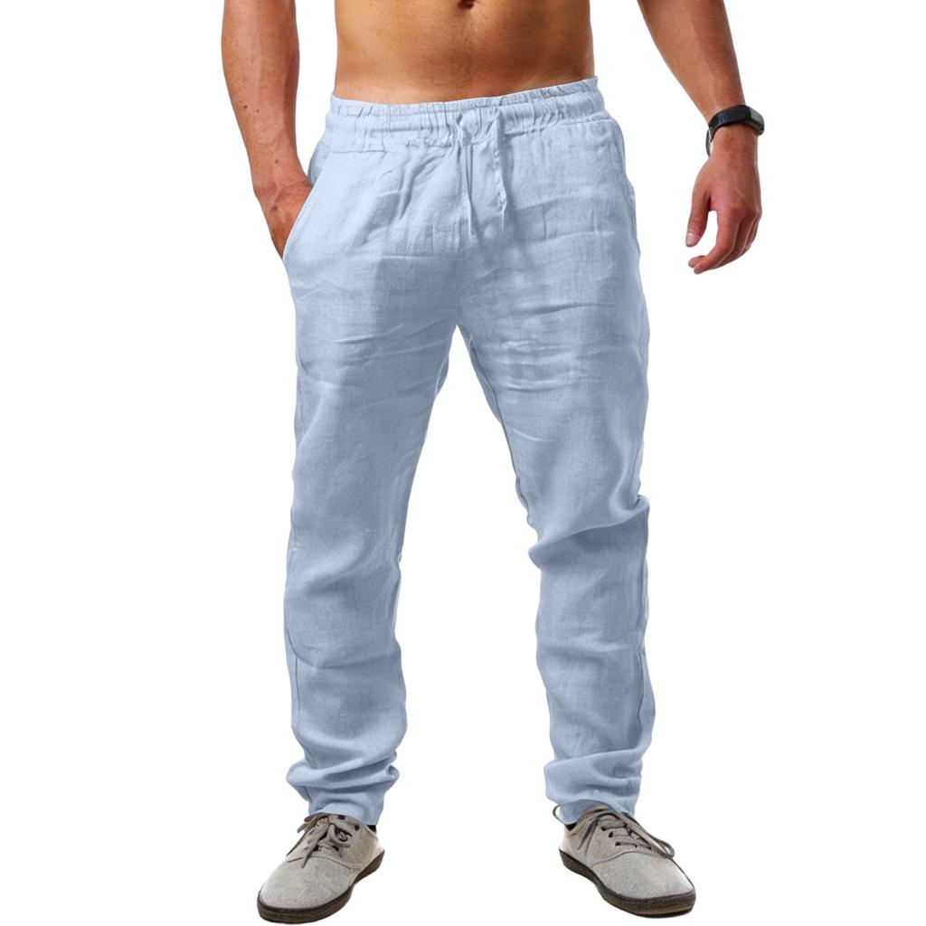 Men's Cotton And Linen Multi-color Casual Pants