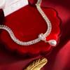 High Grade, Light Luxury, Retro, Heavy Work Necklace, Baroque Water Drop, Pearl, Collarbone Chain, Niche, Cold and Stylish Woman