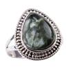 Natural Seraphinite Gemstone 925 Solid Sterling Silver Jewelry Ring Size 9 t0e90