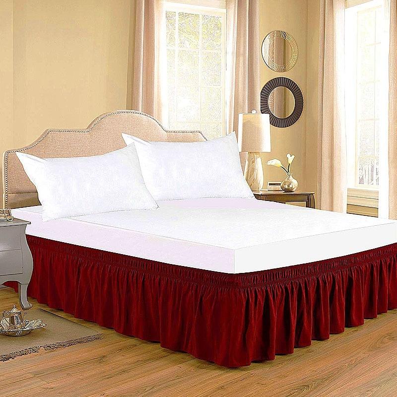 Hotel Bed Shirts Elastic Bed Skirt Dust Ruffle Pastoral Style Fit Bedspread Queen Bed Skirt  Ruffled Bed Skirts
