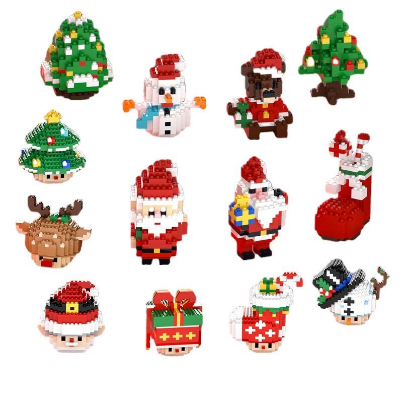 Christmas Micro Blocks Building Sets for Kids Adults Educational Toys for children girl gift DIY Model Bricks for Birthday Gifts