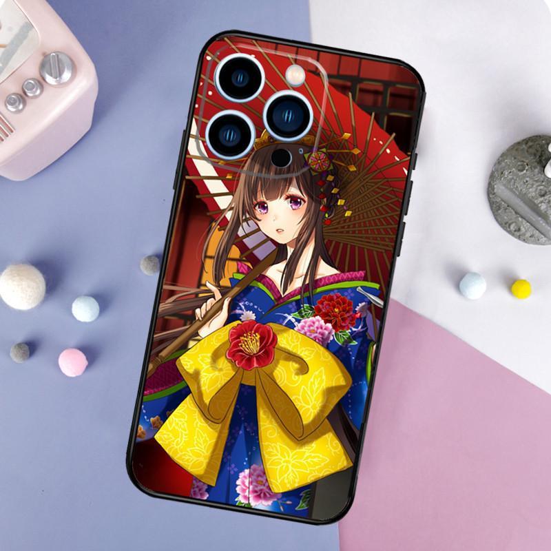 Husă Telefon Mobil Apple IPhone15, Husă Telefon Mobil Geisha Animație Japoneză, Pictată Anti-cădere, Telefon Mobil Anti-cădere Huawei