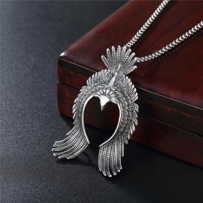 Vintage Titanstahl Phönix Anhänger Herren Titanstahl Halskette Schmuck