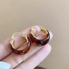 Pendant Vintage Women's Earrings Autumn Winter Amber Ear Stud Elegant Amber Color Earrings  Wedding