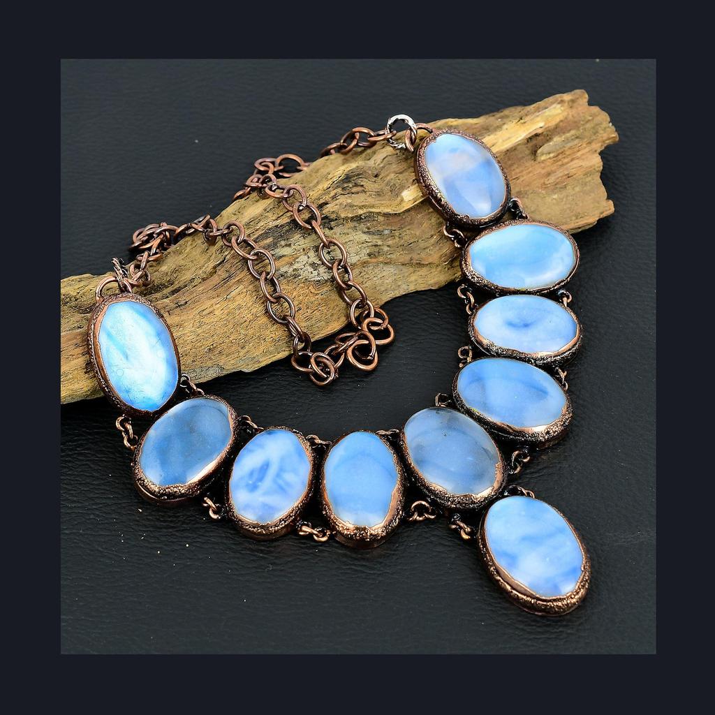 Rainbow Mystic Opal Necklace, Copper Electroformed Gemstone Jewelry, Handmade Necklace Amazing Jewelry, Gift For Her