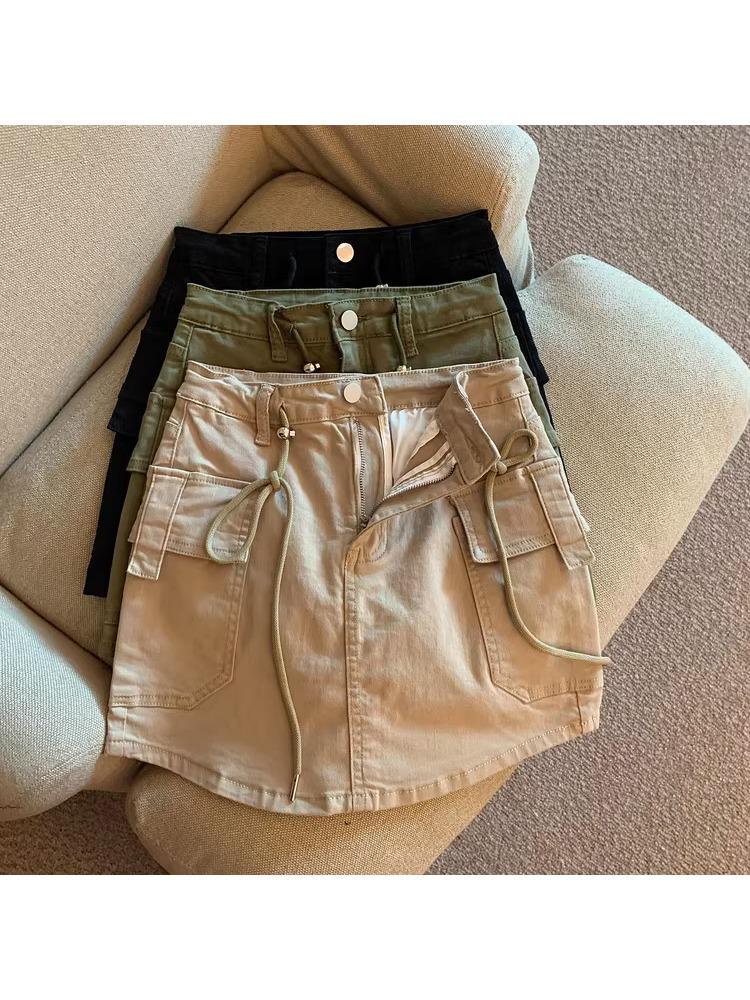 Spicy Girl High-Waisted Denim Mini Skirt - Autumn 2025 Korean Retro Style