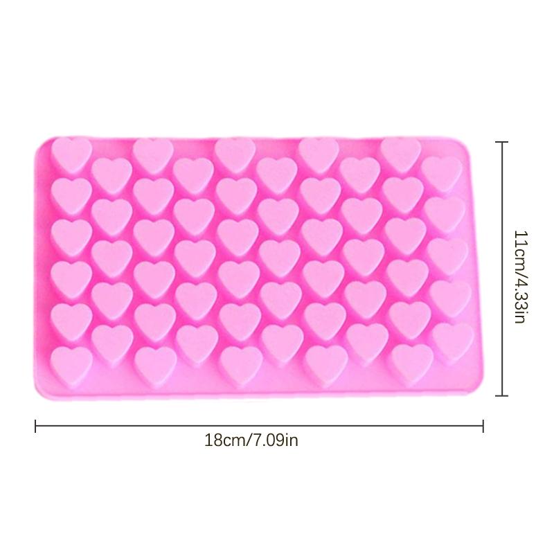 Heart Chocolate Mold 55 Holes Silicone Chocolate Mold Diy Heart For Mini Donuts Valentine'S Day Party Baking Mold
