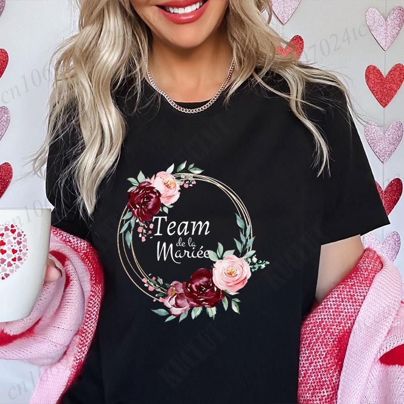 Květinová koruna T-shirt Team Future Bride Rozlučka se svobodou Svatba Nevěsta Dívky Rozlučka se svobodou Topy