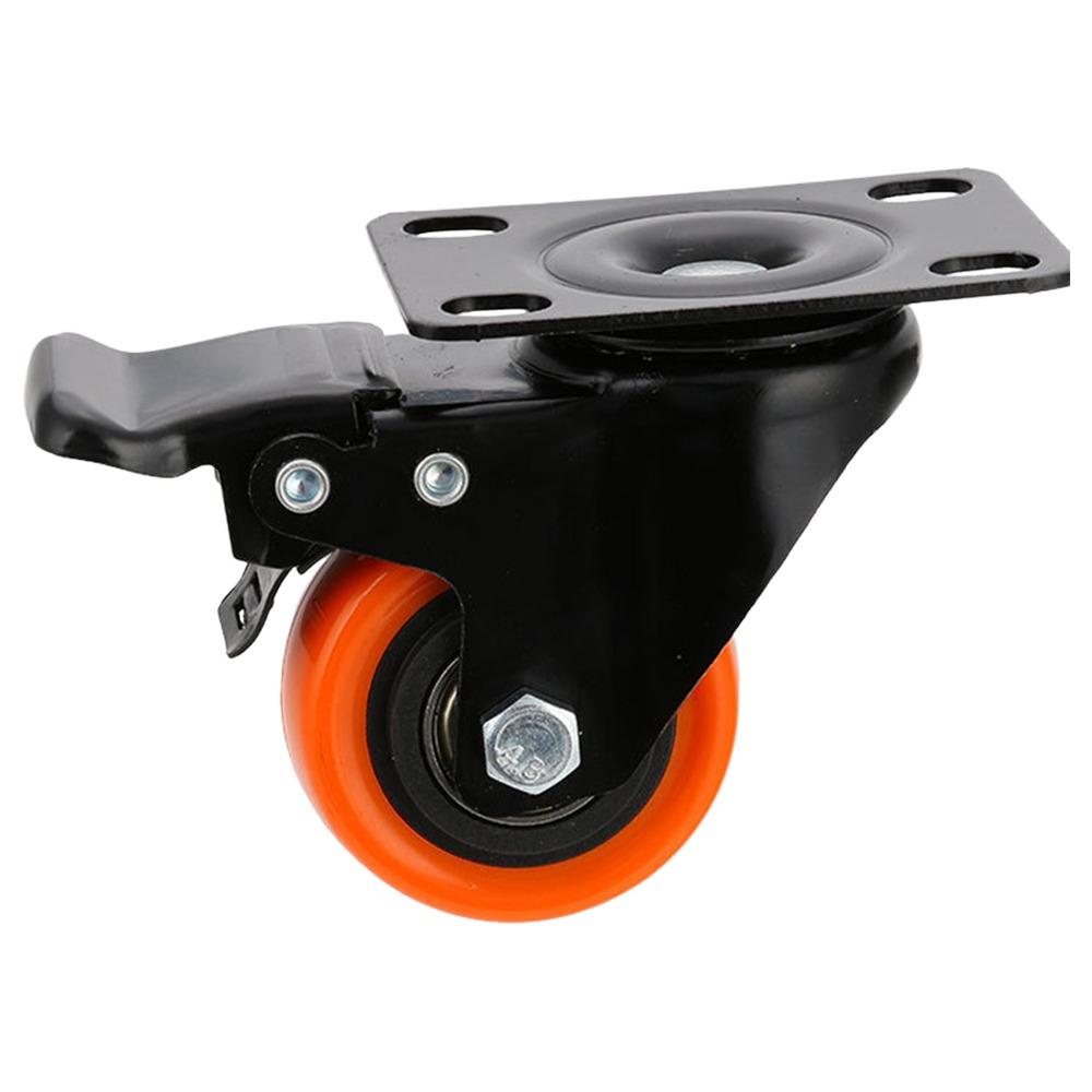 PVC Caster Wheels Swivel Castor Wheels Metal Mounting Plate Four Hole Plate Heavy Duty Casters Swivel Non-Marking Wheels
