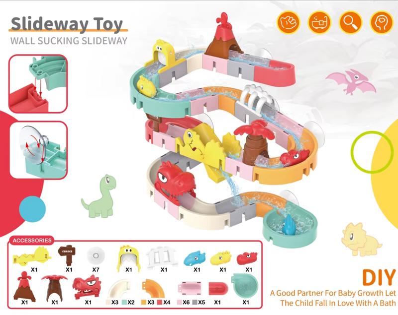 Bath Toys for Kids DIY Building Water Slide Tracks BaBy Bath Toys Spray Water Toys for Kids Outside Pool Bathtub Toys for Kids