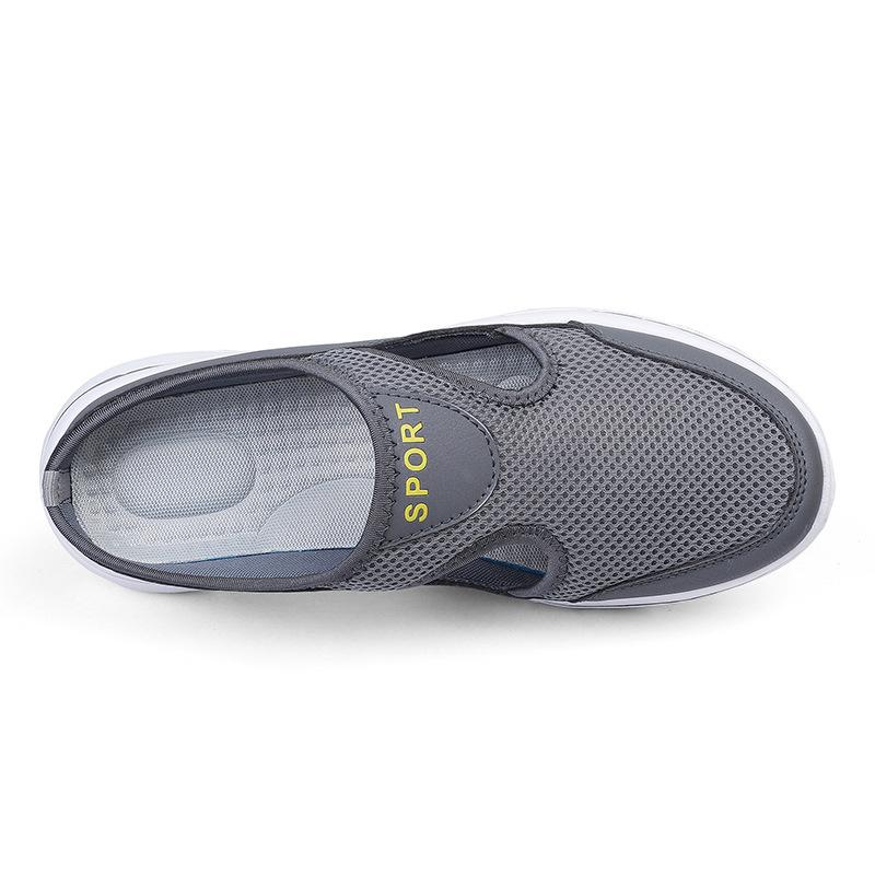 Korean Style Large Size Casual Shoes Half-slip Women's Shoes Thick Sole Slip-on Shoes Mesh Half-slip Sandals