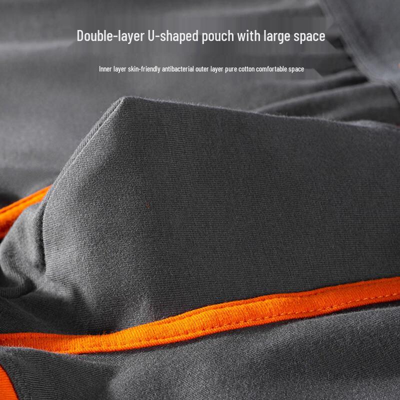 Langsha Men's Cotton Antibacterial Mid-Waist Boxer Briefs