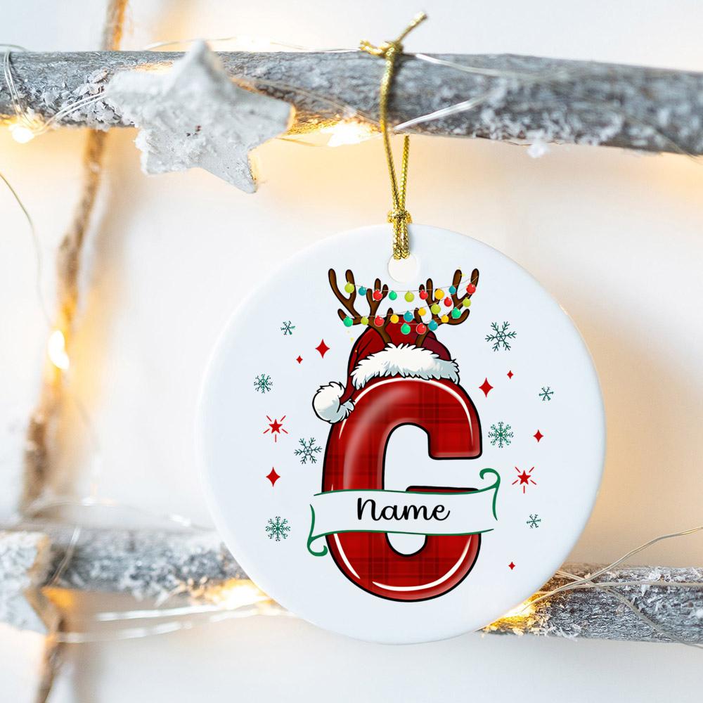 Custom Name Christmas Family Party Ceramic Ornament Personalized Christmas Ornament Xmas Gift Drop Ornaments Decor