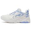 Li Ning Cushioning Slip Resistant Abrasion Resistant Low top Running Shoes Women's White Blue ARLS008-2