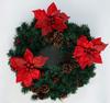 9'' Red Glitter Poinsettia Ornaments, 10-Piece Artificial Christmas Decor for Tree & Wreaths