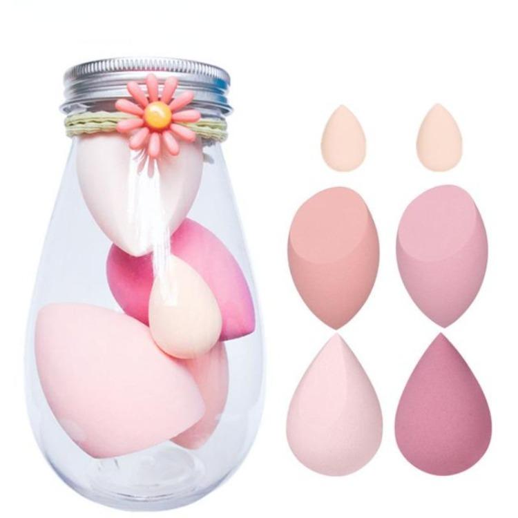 4/5/6ks Sada houbiček na make-up Kosmetická labutěnka pro krémový krémový korektor na make-up s krabičkou Flower Series