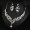 European & American Minimalist Rhinestone Necklace & Earring Set: Elegant Bridal Banquet Accessories for Women