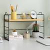 Usumairu Shelf Desk Storage Rack Mini Tabletop Rack Stylish Desk Rack 1-Tier 2-Tier Width 37cm Nordic Open Rack Iron Shelf Natural Vintage