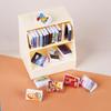1 Set Doll House Accessories 1:12 Dollhouse Miniature Display Shelf Bookshelf With 20 Books Model Toy