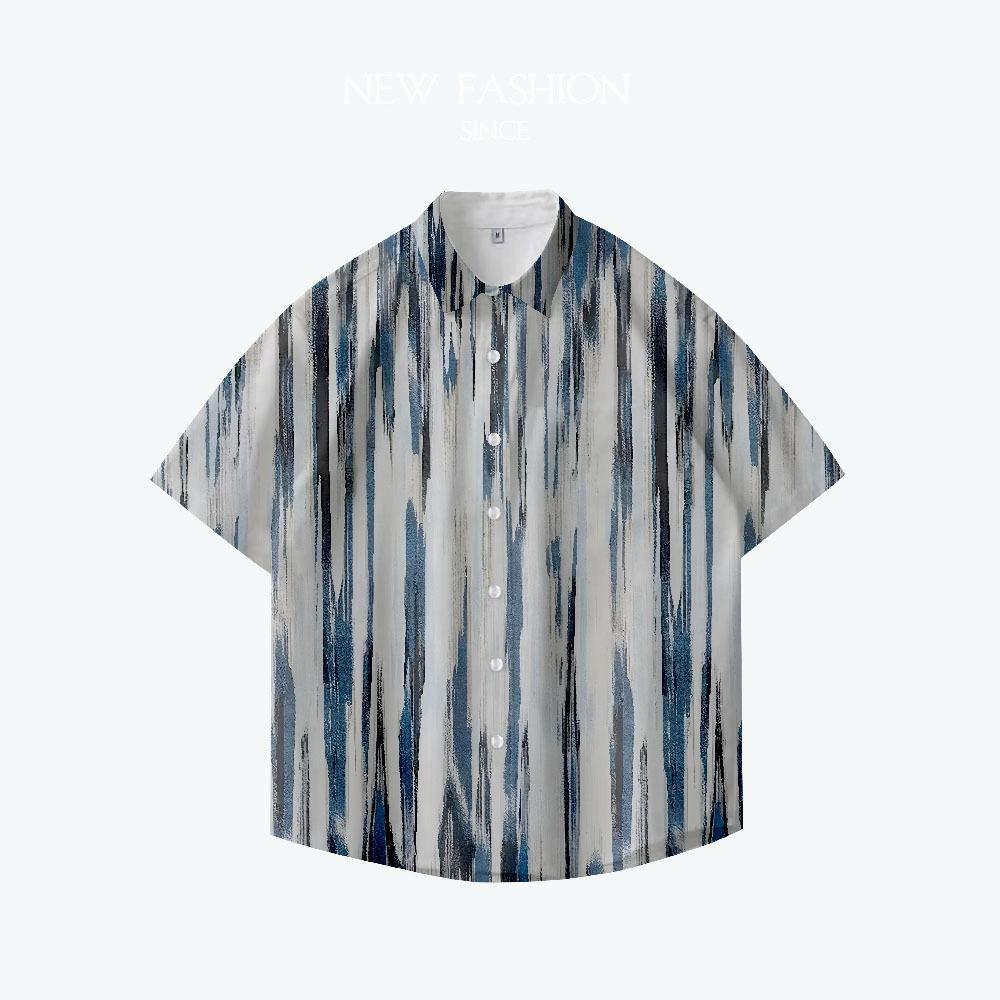 Summer 3D Printed Short Sleeve Flower Shirt Men'S Vintage Hawaiian Beach Casual Loose Men'S Large Size Shirt
