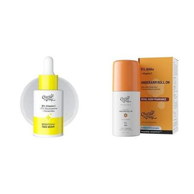 Chemist At Play 10% Vitamínové C Sérum na TvárPre Všetky Typy Pleti 30ml + Roll-on Dezodorant do Podpazušia s 5% AHA, Kyselina Mliečna & 1% Kyselina Mandľová | 40ml