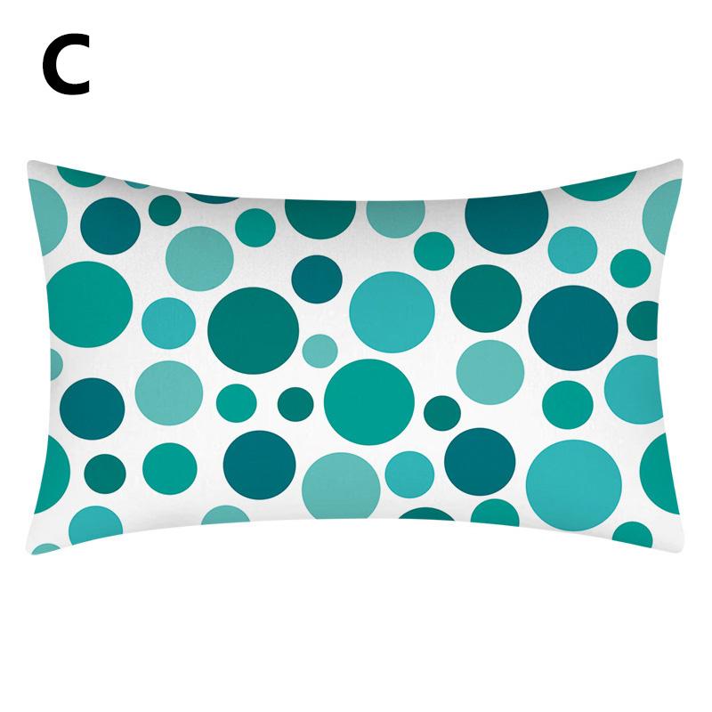 1PC Home Decor Cushion Cover Protector Teal Blue Rectangular Lumbar Pillowcase Pillow Case 30x50cm