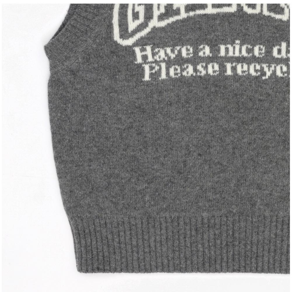 Ganni K2308 523 Graphic Logo Wool VeSt Women S Knit